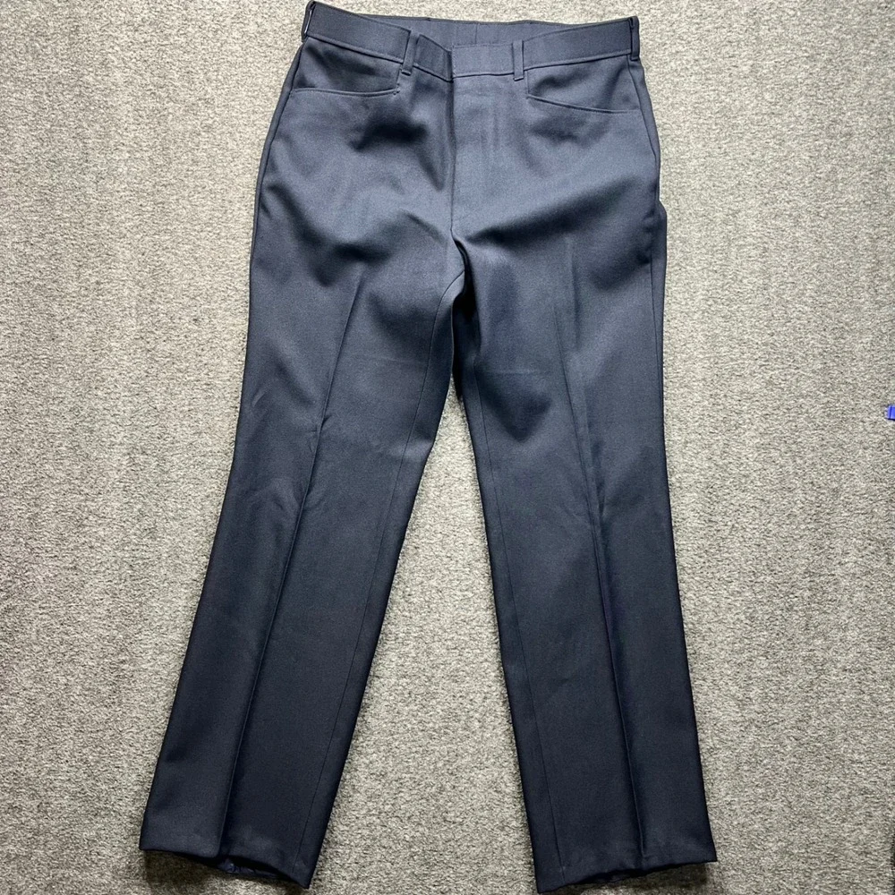 Vintage‎ Levis Action Slacks Mens 34x31 Navy Blue Fits 32x32 Made in USA  Pants